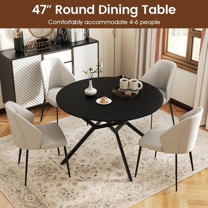 Folding Dining Table 47 Inch Extendable Round Kitchen Table with Drop Leaves, Black Dining Tables at Gallery Canada