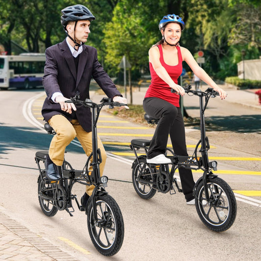 Folding Electric Bicycle, 500W Brushless Motor, Dual Disk Brakes Exercise Machines Options at Gallery Canada