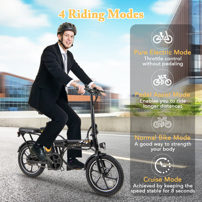 Folding Electric Bicycle, 500W Brushless Motor, Dual Disk Brakes Exercise Machines at Gallery Canada