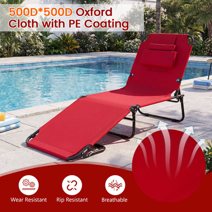 Folding Face Down Tanning Chair, Face Hole, 3 Removable Pillows, Red Beach & Lawn Chairs at Gallery Canada