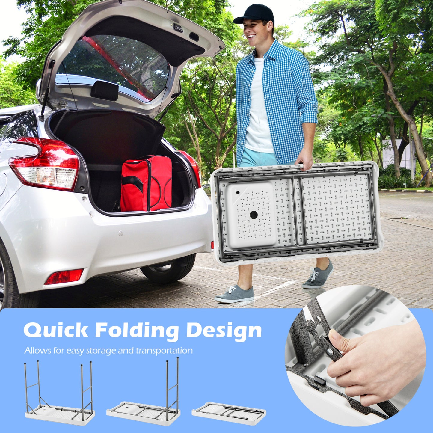 Folding Fish Cleaning Table With Rotatable Faucet