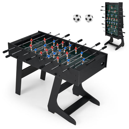 Folding Foosball Table with 22 Players and Slide Scorers Space-Saving Game Table, Black Game Room at Gallery Canada