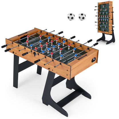 Folding Foosball Table with 22 Players and Slide Scorers Space-Saving Game Table, Natural Game Room at Gallery Canada