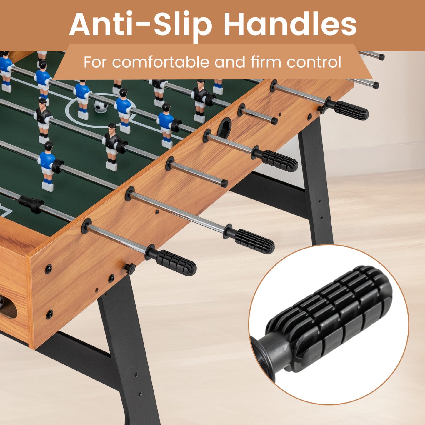 Folding Foosball Table 4ft x 2ft Competition-Sized Soccer Table with 2 Balls and Slide Scorers, Natural Game Room at Gallery Canada
