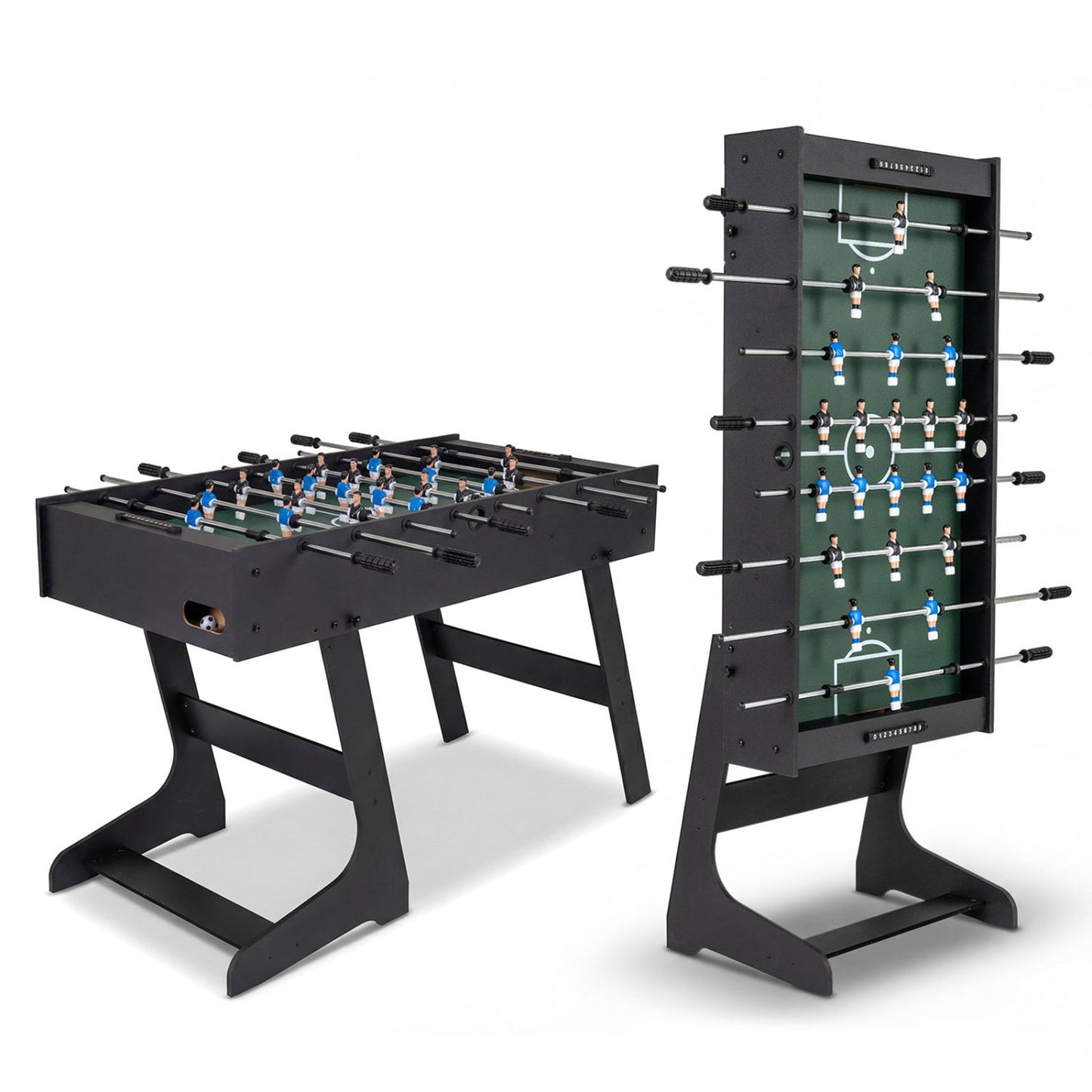 Folding Foosball Table 4ft x 2ft Competition-Sized Soccer Table with 2 Balls and Slide Scorers, Black Game Room at Gallery Canada