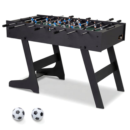 Folding Foosball Table 4ft x 2ft Competition-Sized Soccer Table with 2 Balls and Slide Scorers, Black Game Room Black at Gallery Canada