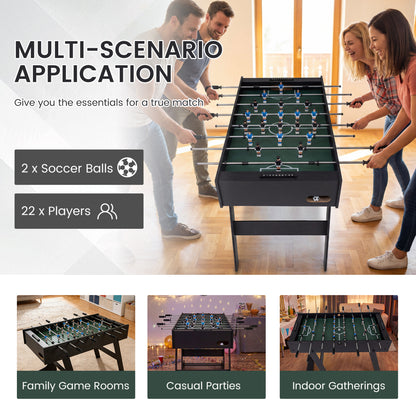 Folding Foosball Table 4ft x 2ft Competition-Sized Soccer Table with 2 Balls and Slide Scorers, Black Game Room at Gallery Canada