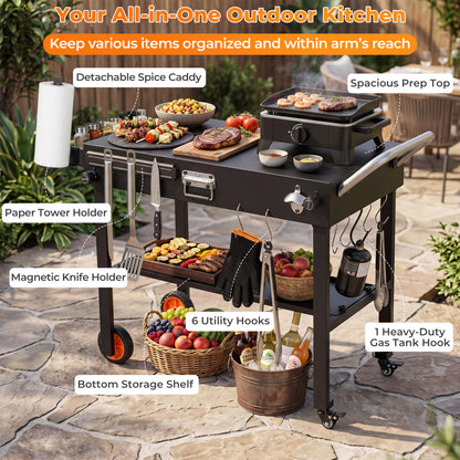 Folding Grill Cart for 17 and 22 Inch Griddles with Heat-Resistant Mat Outdoor Grills at Gallery Canada