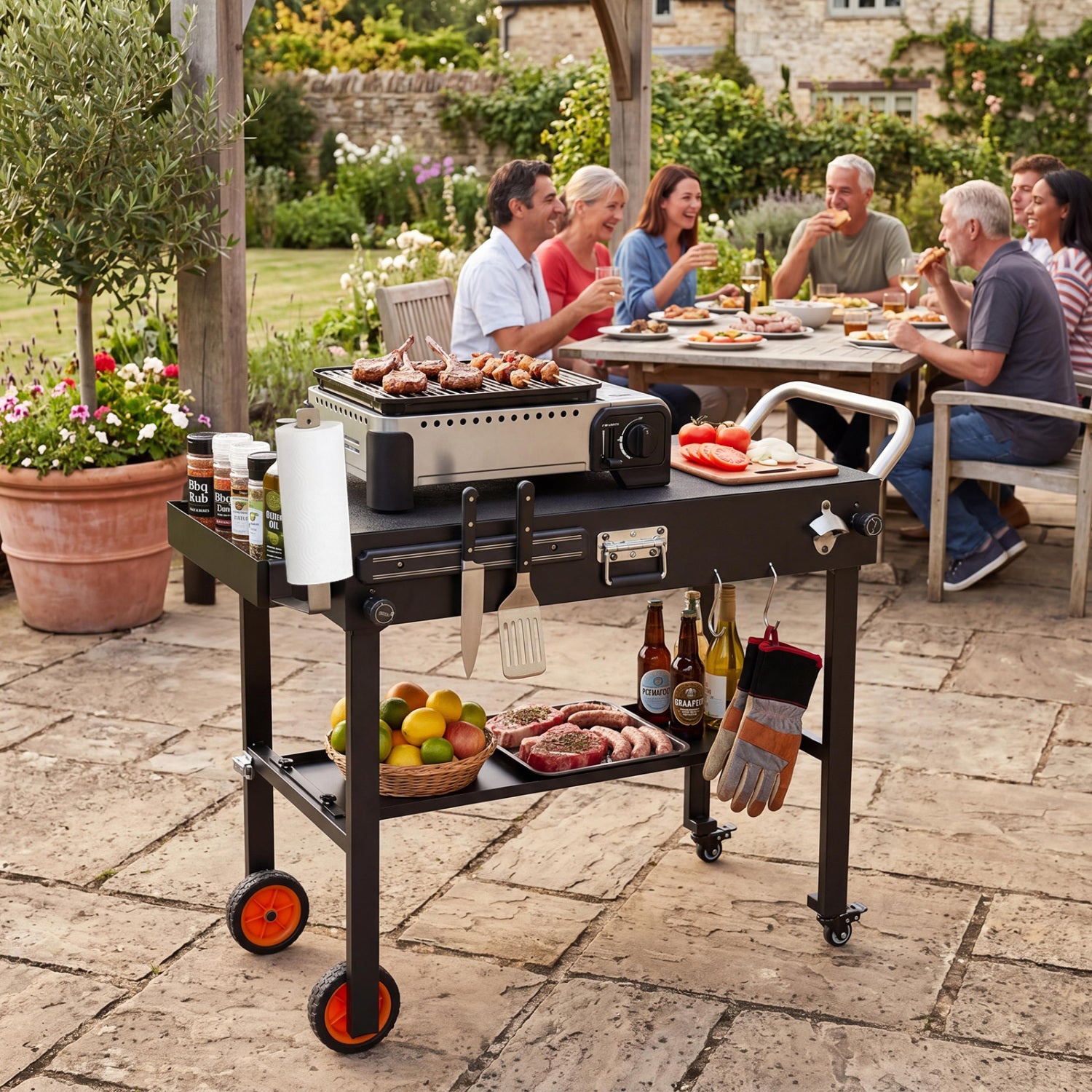 Folding Grill Cart for 17 and 22 Inch Griddles with Heat-Resistant Mat Outdoor Grills at Gallery Canada
