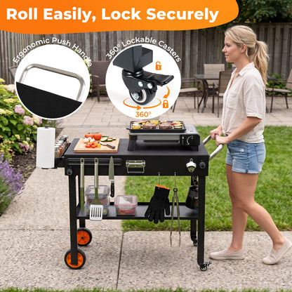 Folding Grill Cart for 17 and 22 Inch Griddles with Heat-Resistant Mat Outdoor Grills at Gallery Canada