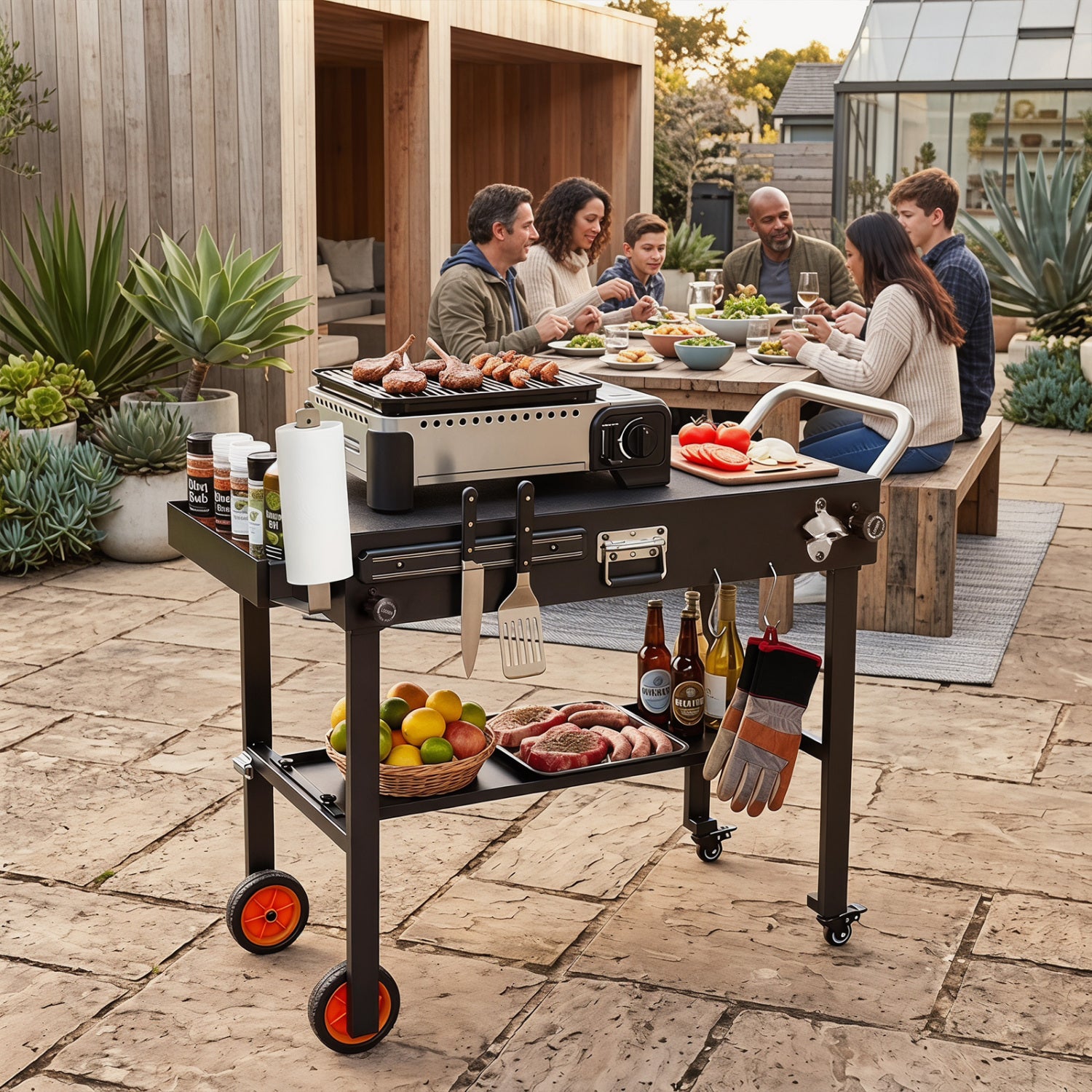Folding Grill Cart for 17 and 22 Inch Griddles with Heat-Resistant Mat Outdoor Grills at Gallery Canada