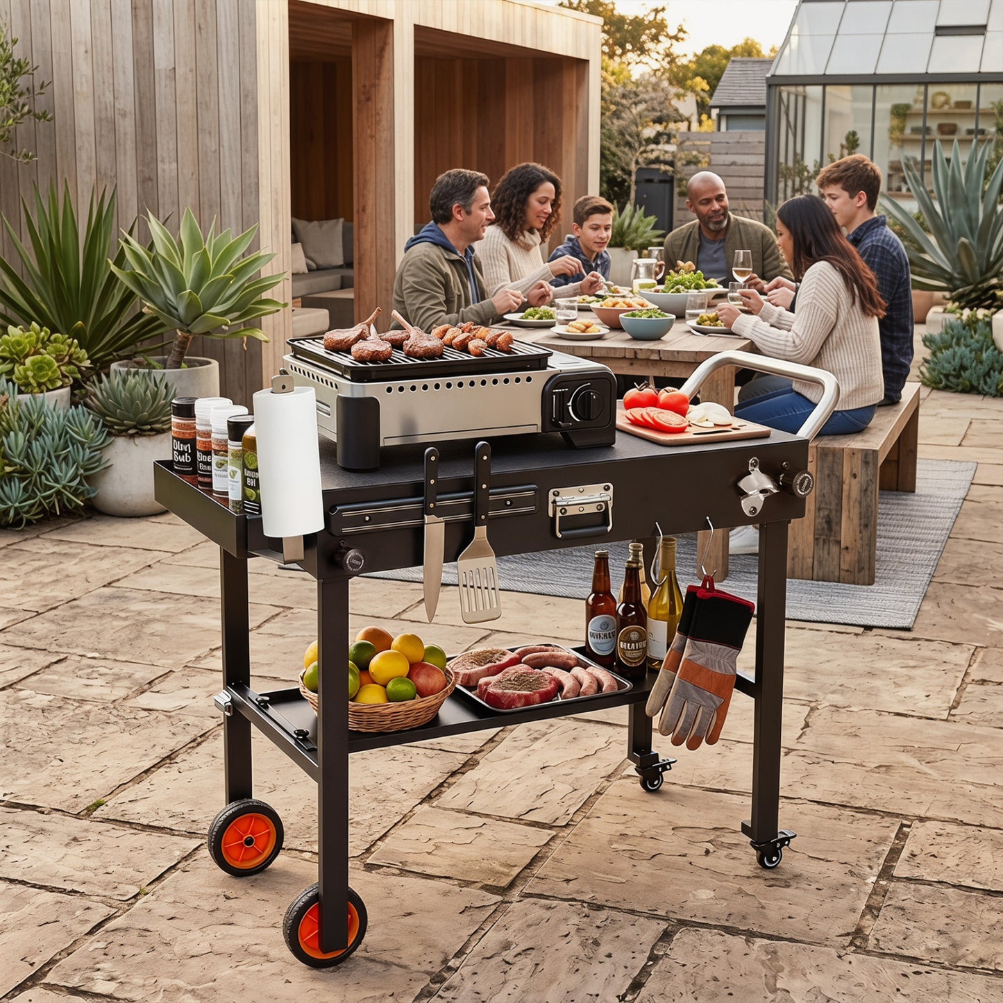 Folding Grill Cart for 17 and 22 Inch Griddles with Heat-Resistant Mat Outdoor Grills at Gallery Canada