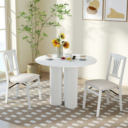 Folding Kitchen Chairs Set of 2 Upholstered Dining Chairs with Comfy Padded Seats, White Dining Chairs at Gallery Canada