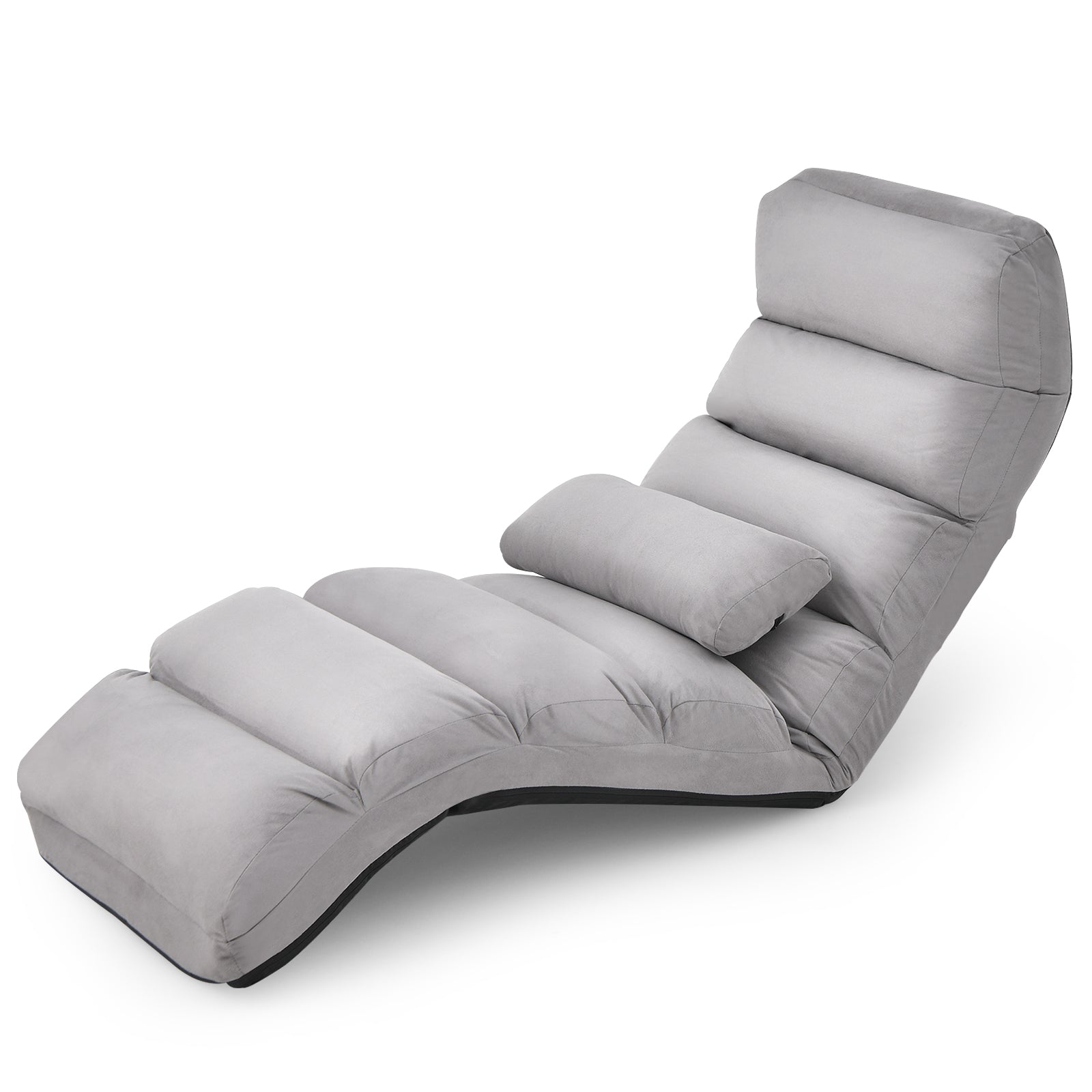 Folding Lazy Sofa Couch with Pillow, Gray Floor Chairs at Gallery Canada