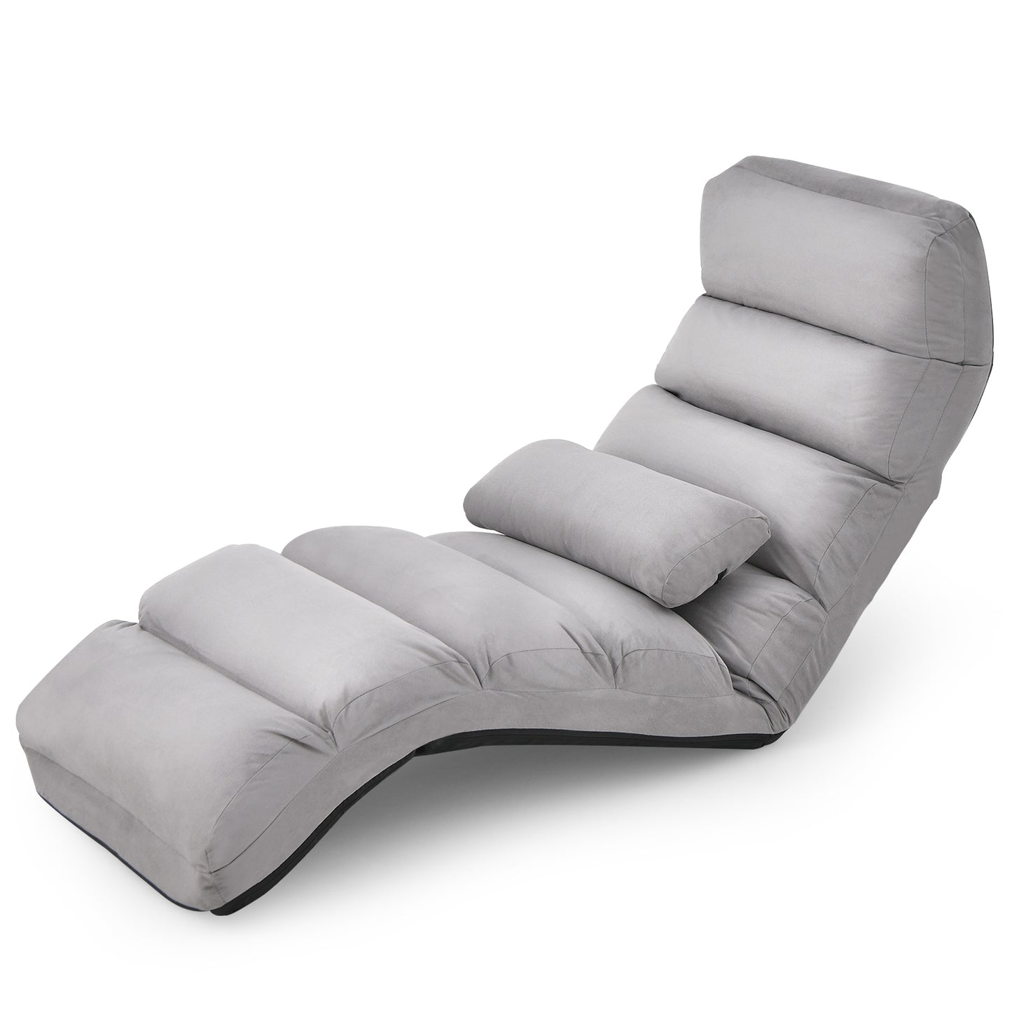 Folding Lazy Sofa Couch with Pillow, Gray Floor Chairs at Gallery Canada