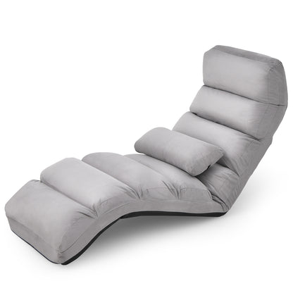Folding Lazy Sofa Couch with Pillow, Gray Floor Chairs at Gallery Canada