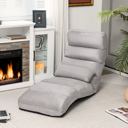 Folding Lazy Sofa Couch with Pillow, Gray Floor Chairs at Gallery Canada
