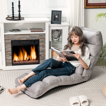 Folding Lazy Sofa Couch with Pillow, Gray Floor Chairs at Gallery Canada