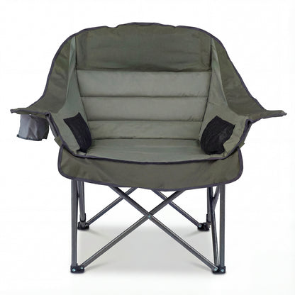 Folding Oversized Camping Chair, Side Pockets, Cup Holder, Green Camping Furniture at Gallery Canada
