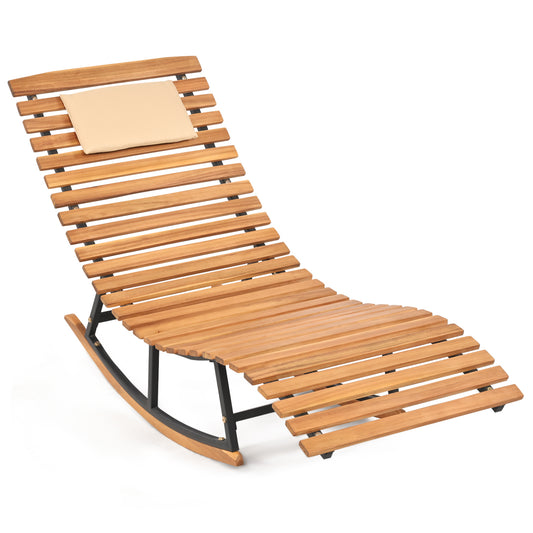Folding Eucalyptus Outdoor Patio Lounge Chair, Red Outdoor Chaise Lounges Red at Gallery Canada