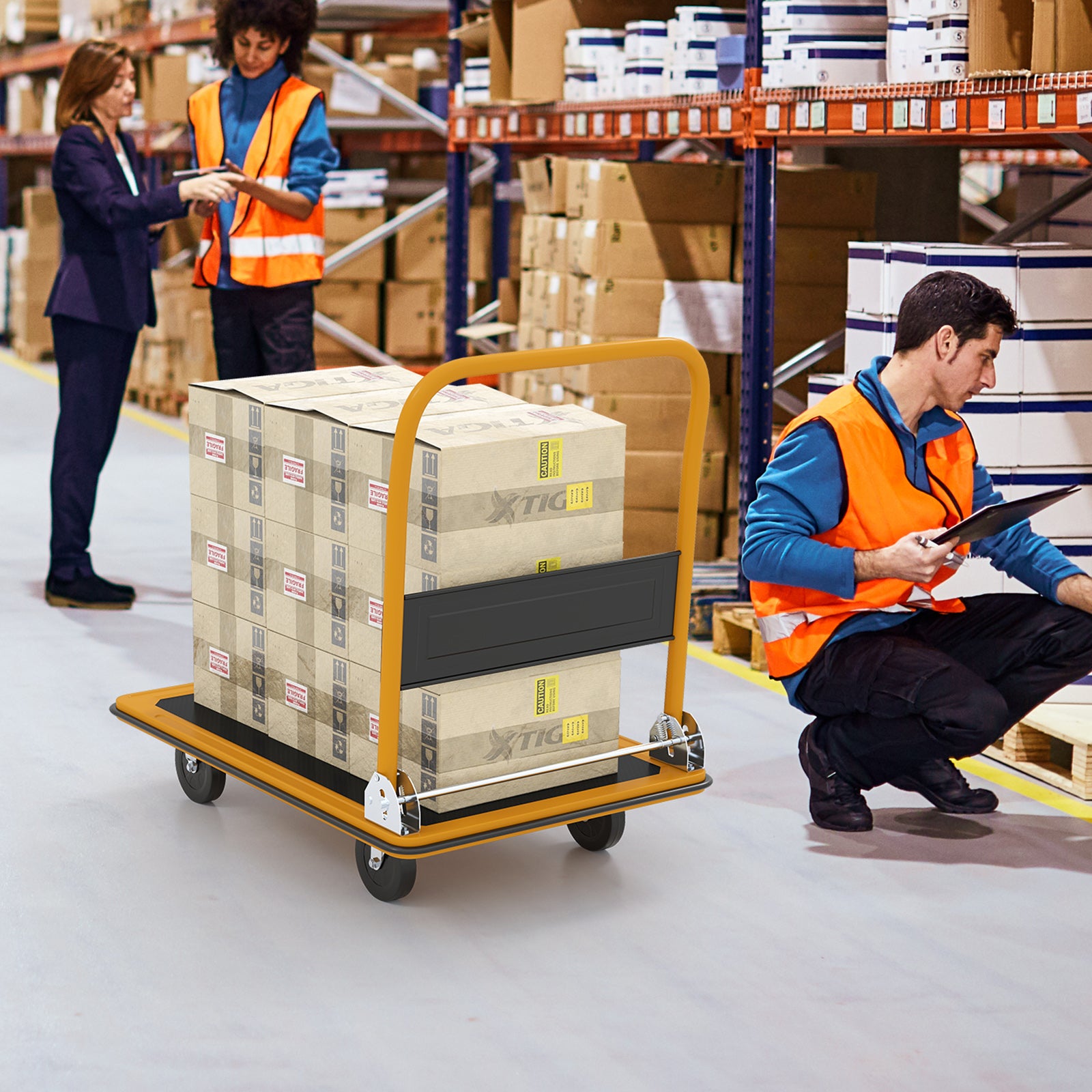 Folding Platform Cart Dolly Hand Truck, Black Garden Tools at Gallery Canada