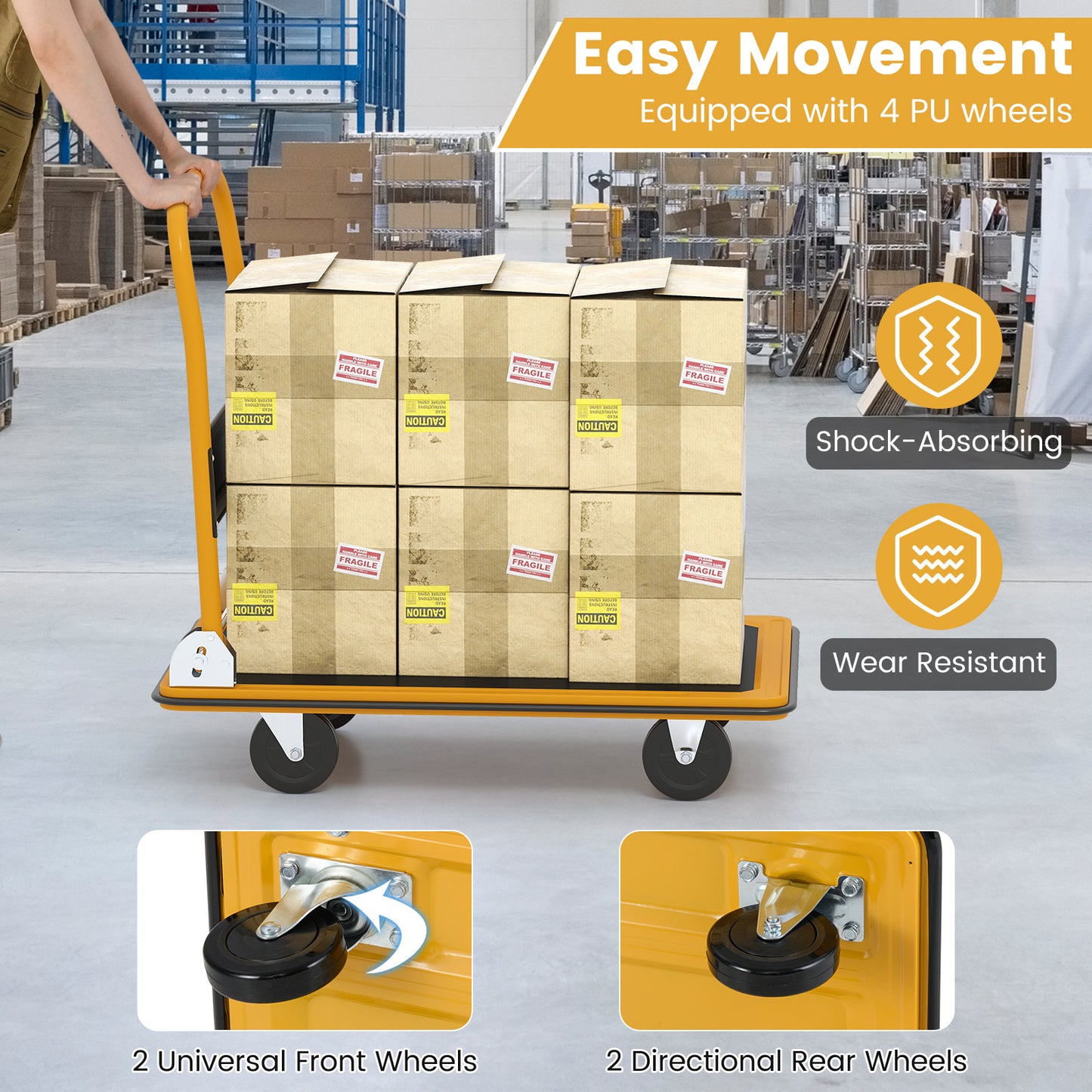 Folding Platform Cart Dolly Hand Truck, Black Garden Tools at Gallery Canada