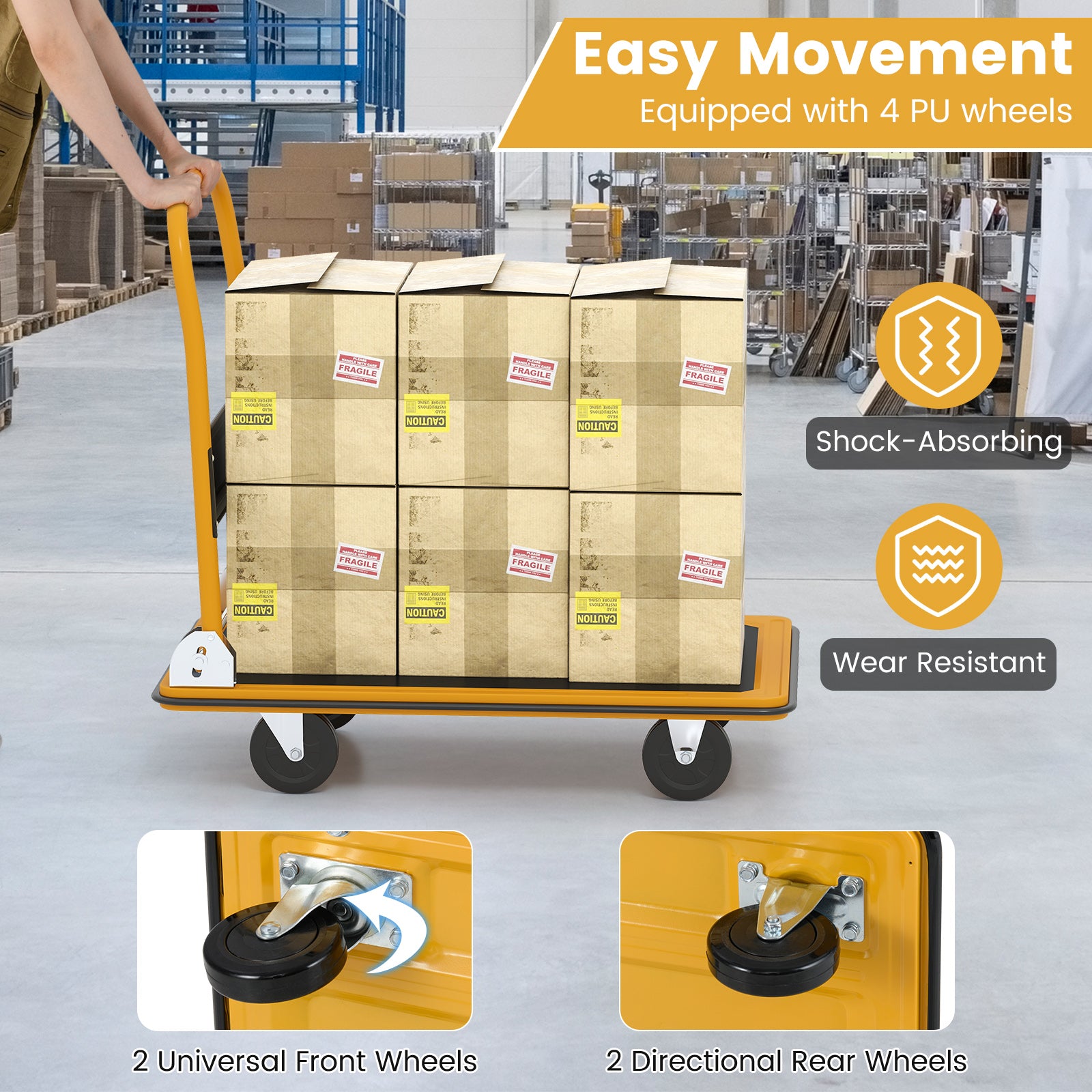 Folding Platform Cart Dolly Hand Truck, Black Garden Tools at Gallery Canada