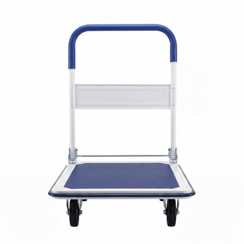 Folding Platform Hand Truck, 4 Wheels, Blue