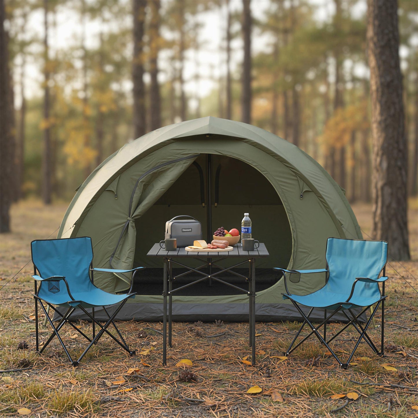 Folding Roll-up Camping Table with Metal Legs, Black Camping Furniture at Gallery Canada