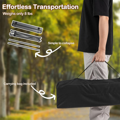 Folding Roll-up Camping Table with Metal Legs, Black Camping Furniture at Gallery Canada