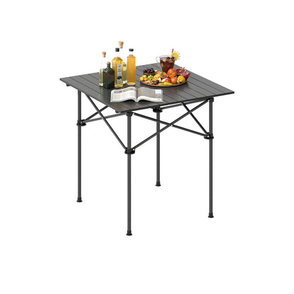 Folding Roll-up Camping Table with Metal Legs, Black Camping Furniture at Gallery Canada