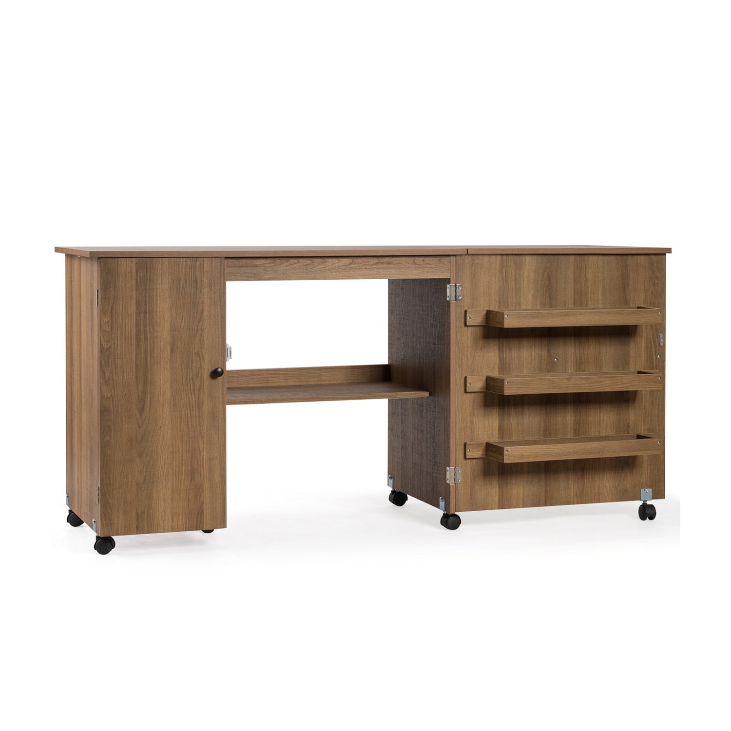 Folding Sewing Table, Storage Cabinet, Craft Cart With Wheels, Natural Sewing Tables at Gallery Canada