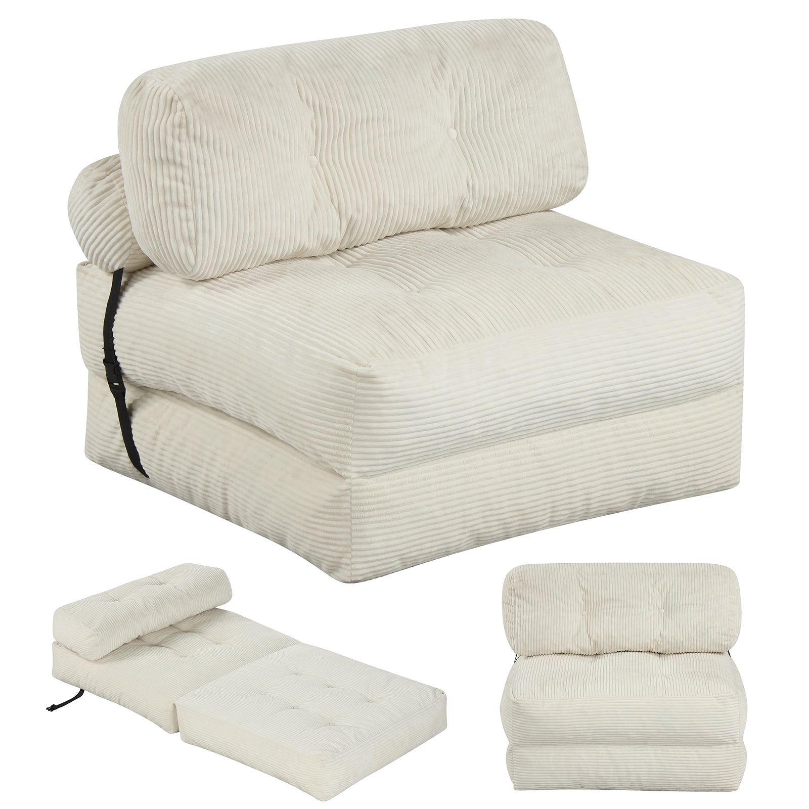 Folding Sofa Bed, With Pillow And Back Support, Beige Sofas & Loveseats Beige at Gallery Canada