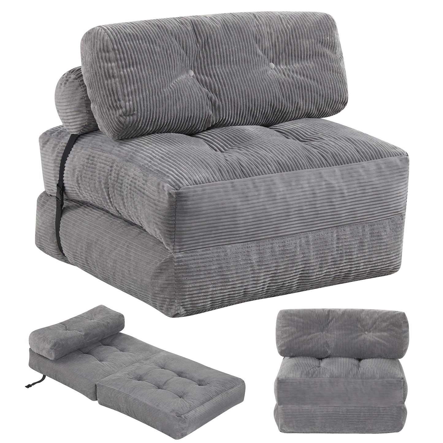Folding Sofa Bed With Pillow, Gray Sofas & Loveseats Gray at Gallery Canada