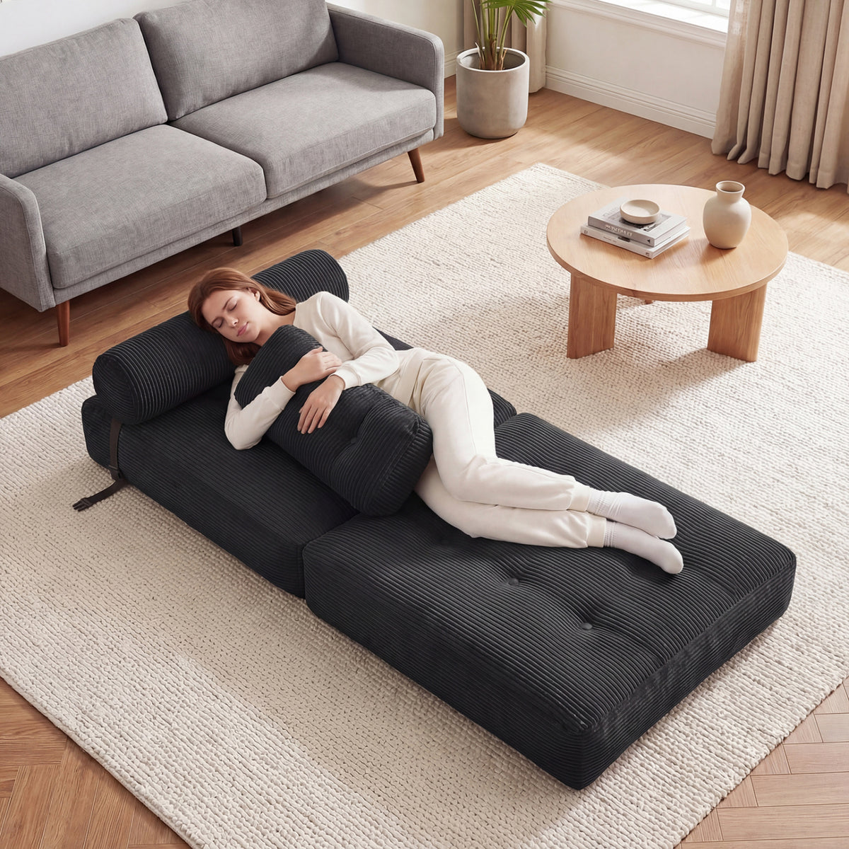 Folding Sofa Bed With Pillow, Back Support, Black Sofas & Loveseats at Gallery Canada