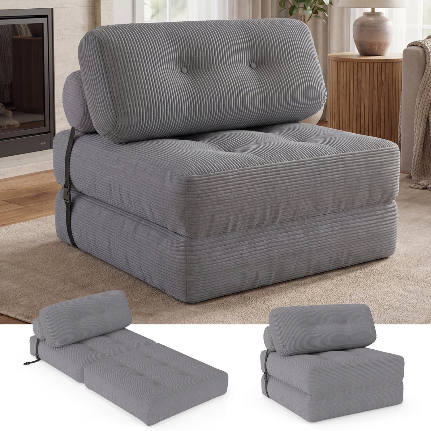 Folding Sofa Bed With Pillow, Gray Sofas & Loveseats at Gallery Canada
