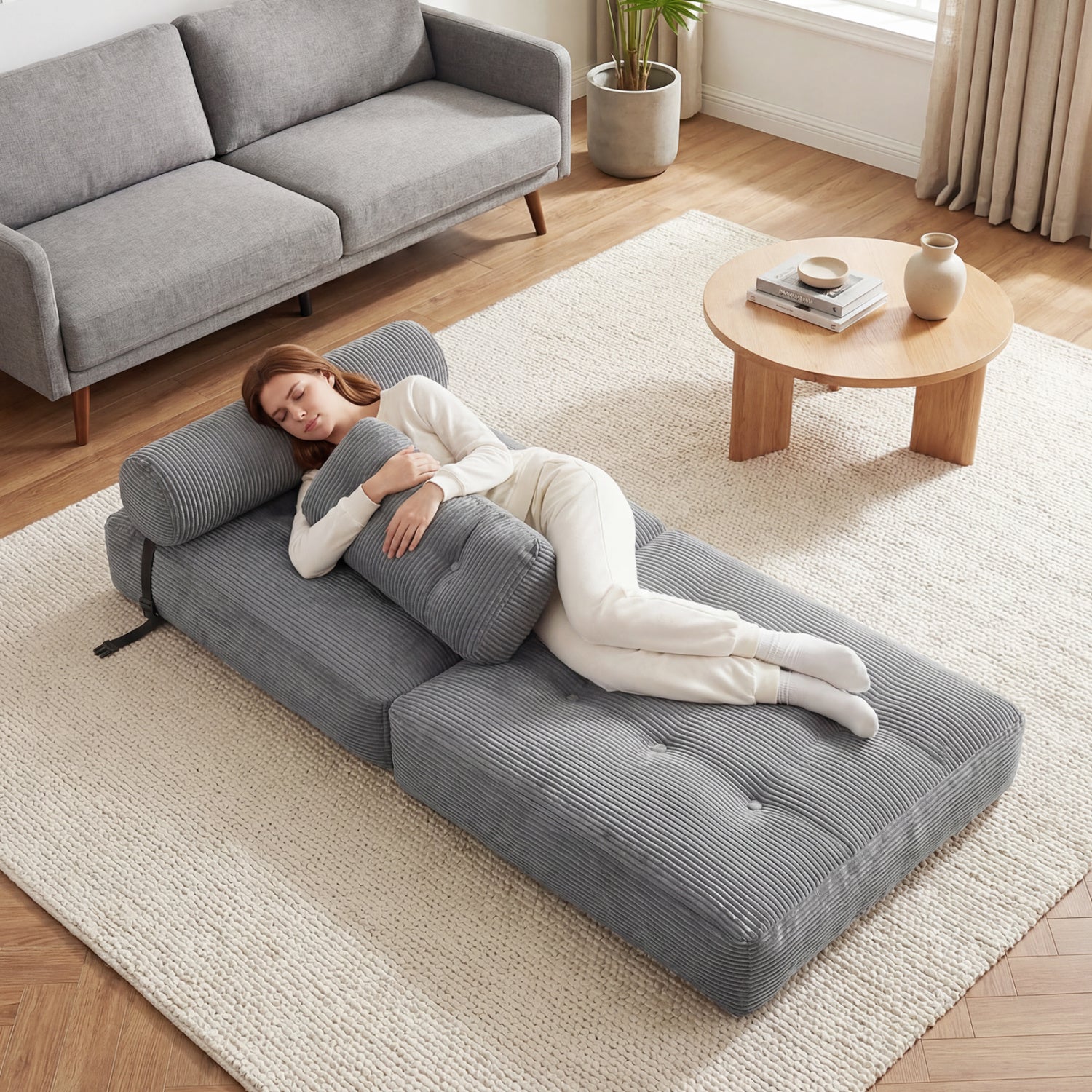 Folding Sofa Bed With Pillow, Gray Sofas & Loveseats at Gallery Canada