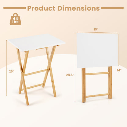 Folding TV Tray Tables Set of 2 for Small Spaces Bedroom and Living Room, White End & Side Tables at Gallery Canada