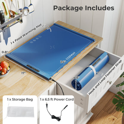 Food Warming Mat Rollable and Portable Electric Warming Tray with Fasting Heating, Blue Food Warmers & Burners at Gallery Canada