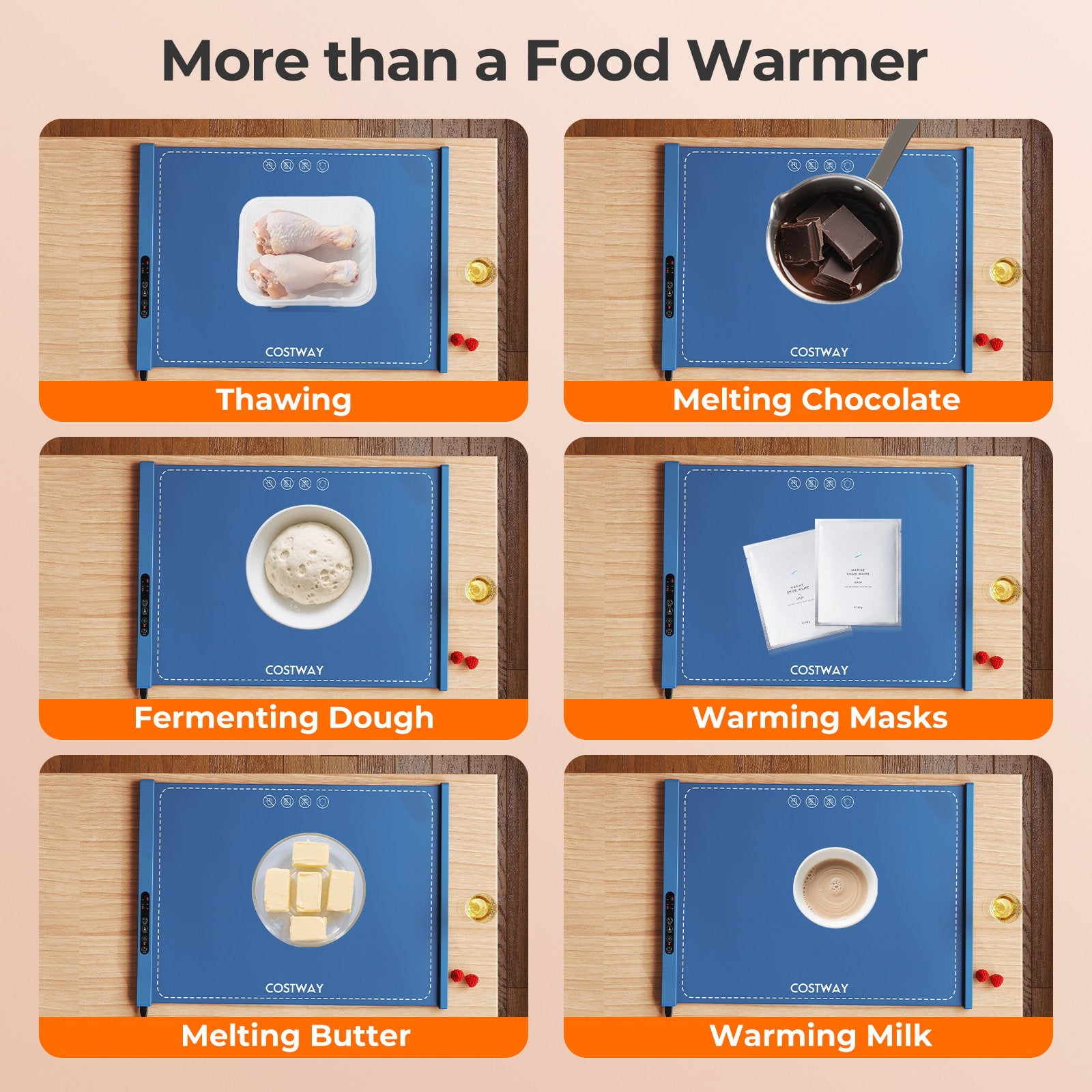 Food Warming Mat Rollable and Portable Electric Warming Tray with Fasting Heating, Blue Food Warmers & Burners at Gallery Canada