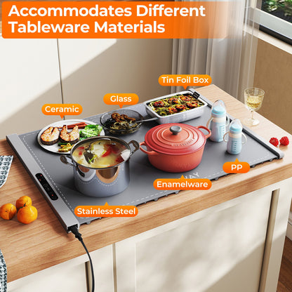 Food Warming Mat Rollable and Portable Electric Warming Tray with Fasting Heating, Gray Food Warmers & Burners at Gallery Canada