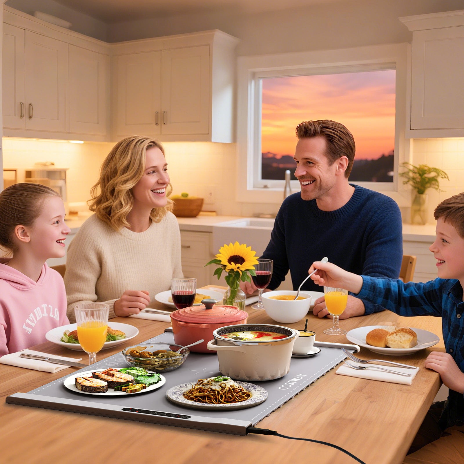 Food Warming Mat Rollable and Portable Electric Warming Tray with Fasting Heating, Gray Food Warmers & Burners at Gallery Canada