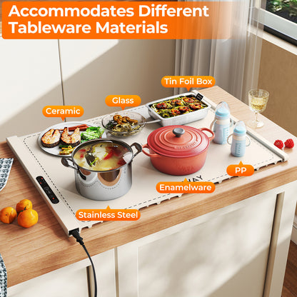 Food Warming Mat Rollable and Portable Electric Warming Tray with Fasting Heating, Beige Food Warmers & Burners at Gallery Canada