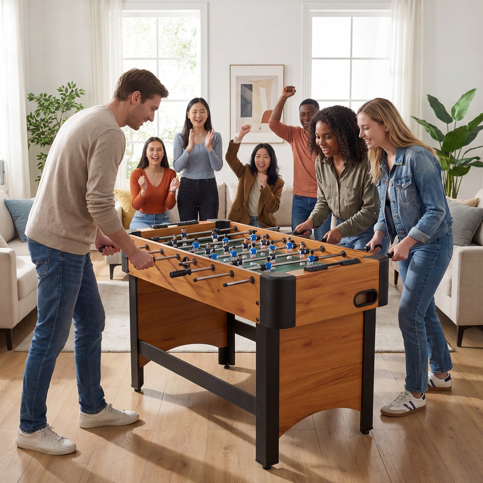 Foosball Table Competition Full Size Soccer Game Table with 22 Players, Natural Game Room at Gallery Canada