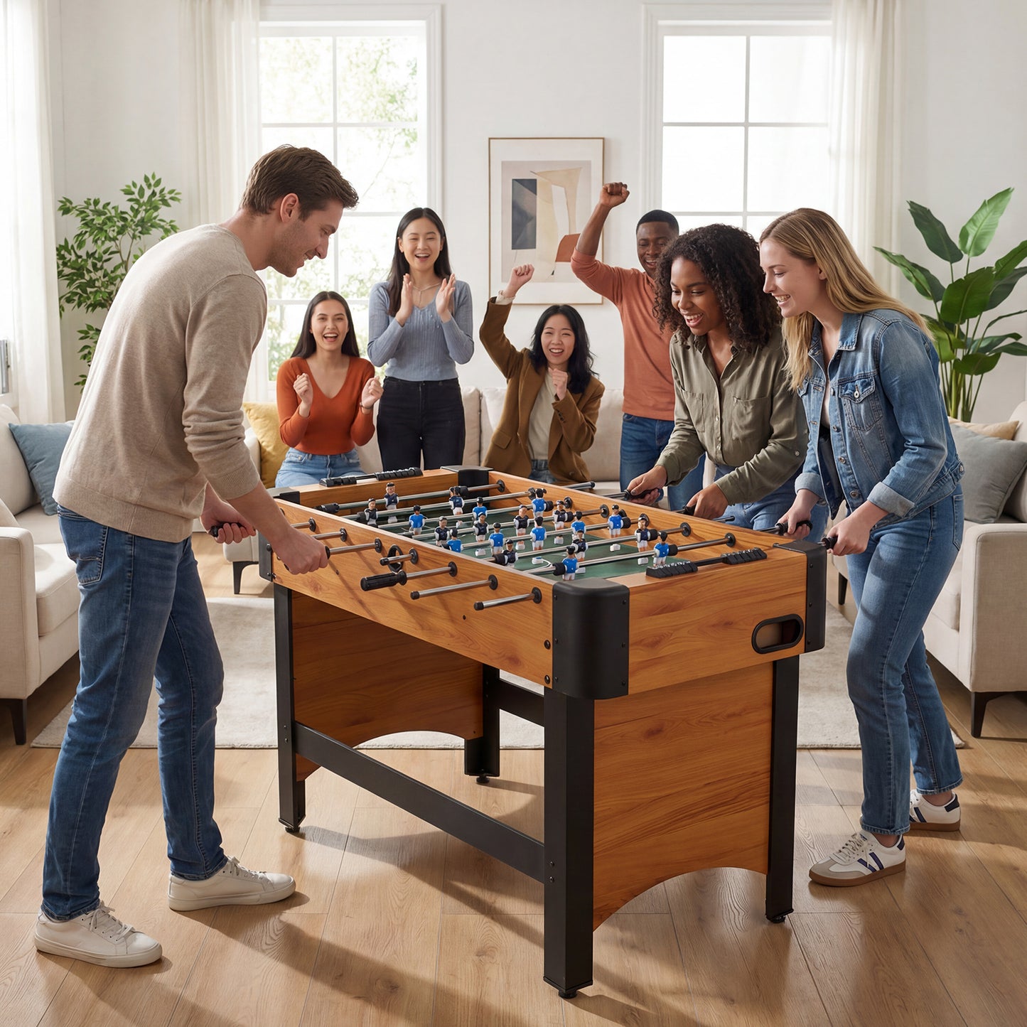 Foosball Table Competition Full Size Soccer Game Table with 22 Players, Natural Game Room at Gallery Canada