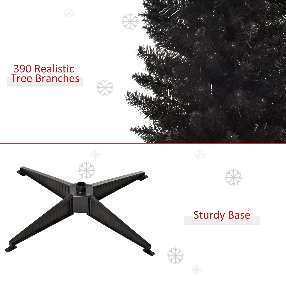 6 Pencil Slim Artificial Christmas Tree, Realistic Branches, Sturdy Metal Stand, Black Pencil Christmas Trees at Gallery Canada