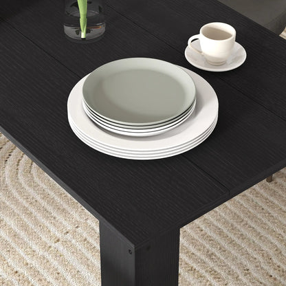 47" Kitchen Table for 4-6 People, Wood Effect, Black Dining Tables at Gallery Canada