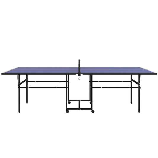 Full Size Table Tennis Table, Folding with Net, Paddles, Balls, Wheels, Blue Game Tables Blue at Gallery Canada
