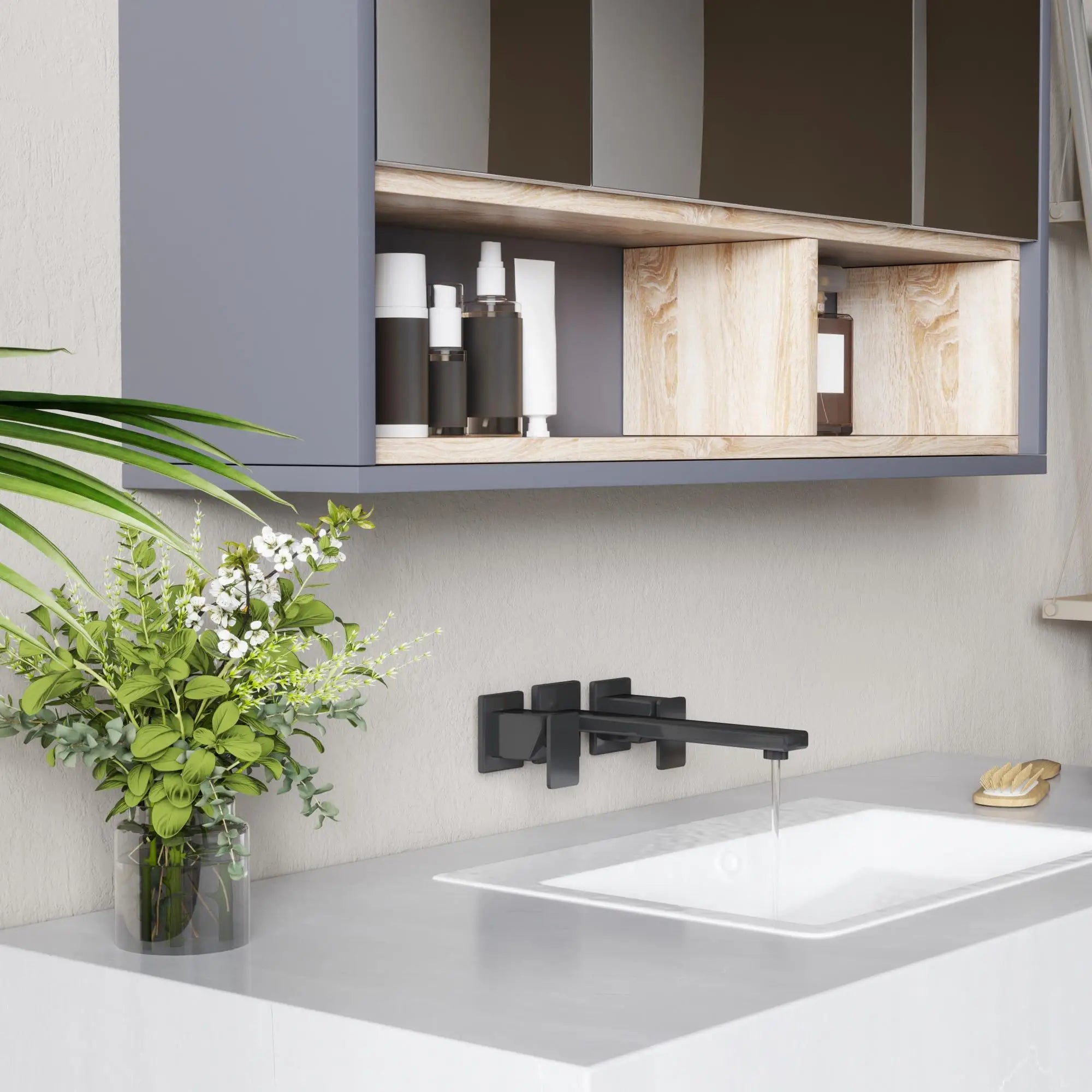 Wall Mounted Medicine Cabinet with Mirror, Shelves, Grey Mirror Medicine Cabinets at Gallery Canada