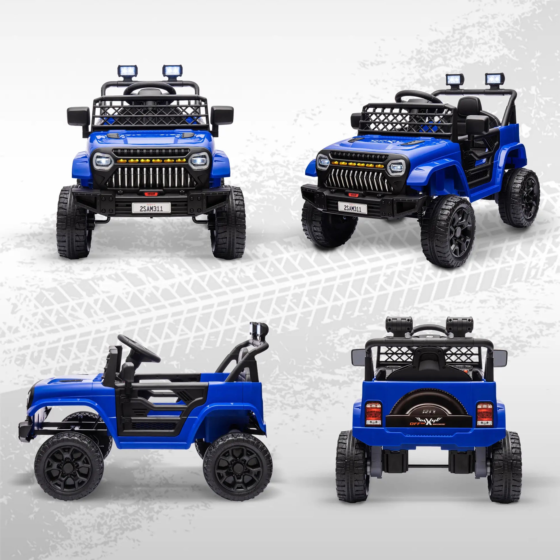 12V Ride On Truck, Electric Car For Kids, Remote Control, Dark Blue Electric Toy Cars at Gallery Canada